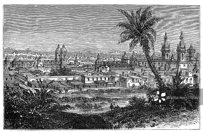 利马首都秘鲁插图1887图片素材
