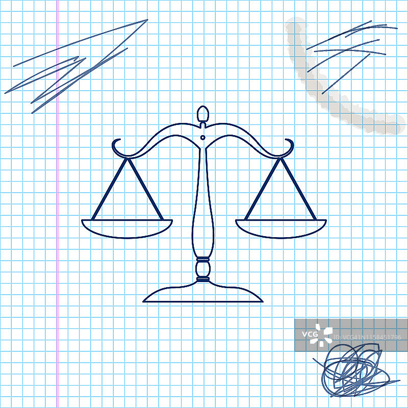 正义的鳞片图标孤立在黑色，白色和透明的背景。法院标志。平衡刻度符号。矢量图图片素材