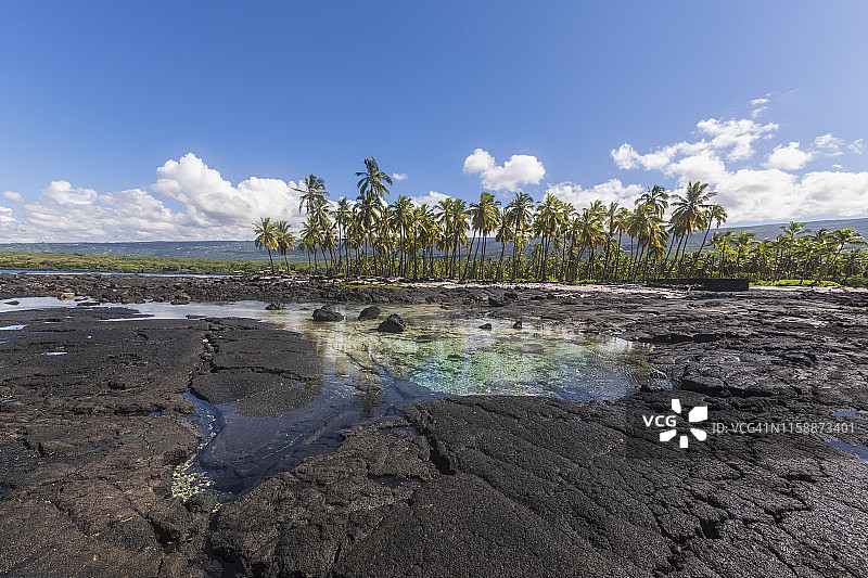 美国，夏威夷，大岛，普乌霍努瓦奥霍纳努国家公园，熔岩海岸图片素材