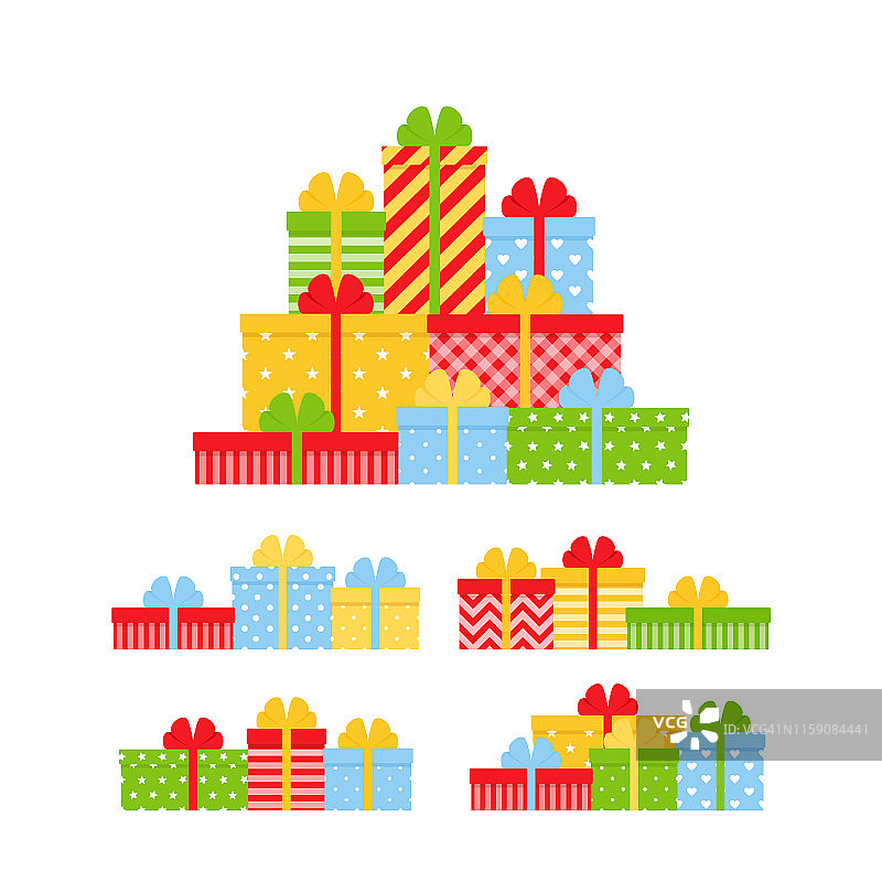 礼物盒子。圣诞节图标。矢量插图在平面设计。图片素材