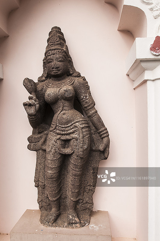 印度雕刻的印度教神，Thanjavur，印度。图片素材