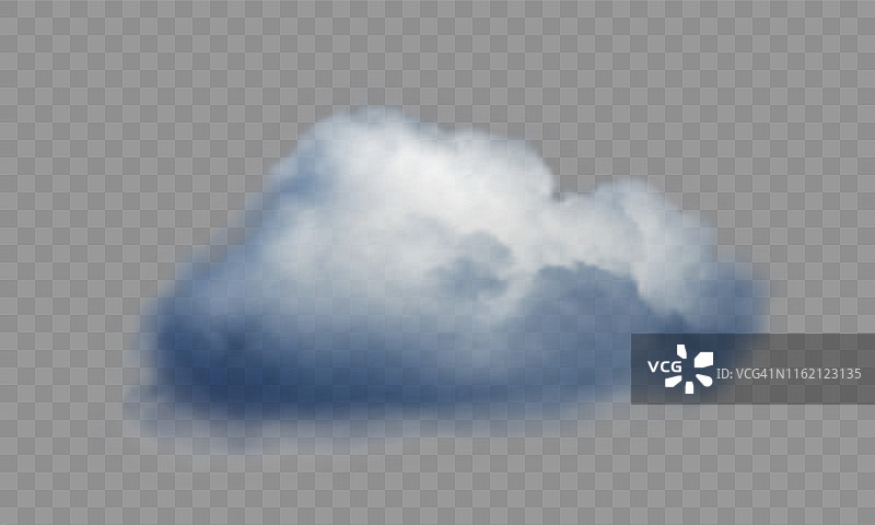 真实的云在透明的背景。矢量插图。图片素材