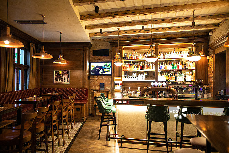 木制复古酒吧内部图片素材