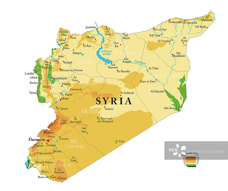 叙利亚物理图谱图片素材