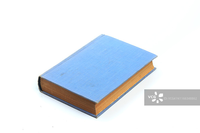 蓝色的书孤立在一个白色的背景-图像图片素材