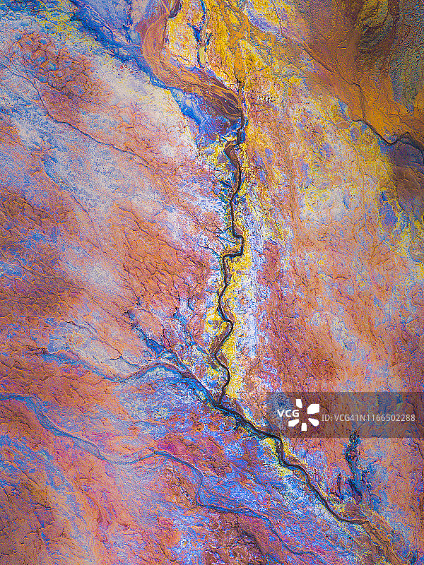 南澳大利亚，超现实的尾矿从正上方喷射图片素材