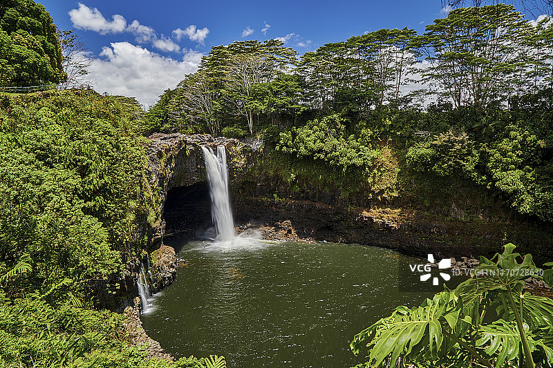 彩虹瀑布,小矿脉,大的岛,夏威夷,美国图片素材