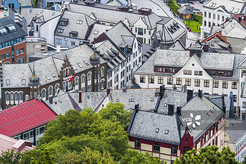 挪威奥勒松的新艺术建筑图片素材