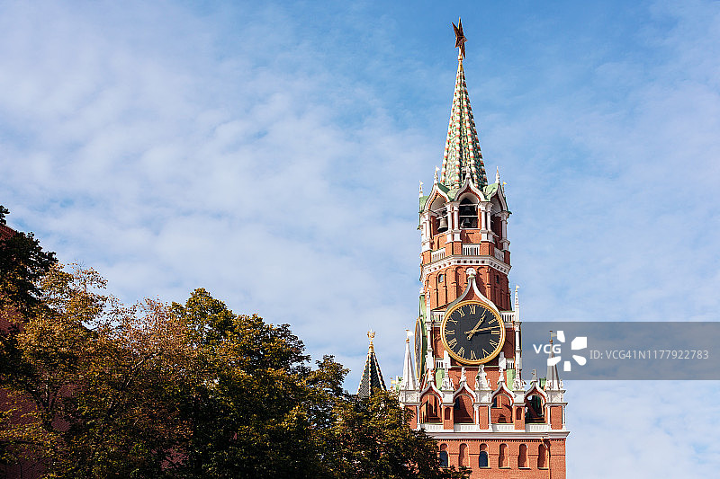 莫斯科克里姆林宫的Spasskaya塔图片素材
