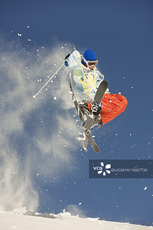 科罗拉多州的极限滑雪跳台图片素材