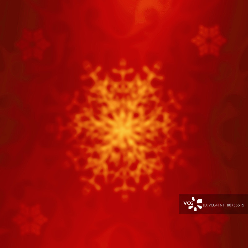红色的圣诞背景与金色的冬天雪花图片素材