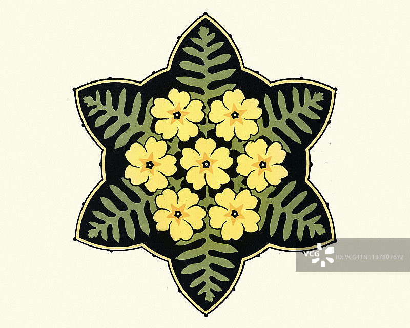 花束设计黄花，19世纪图片素材