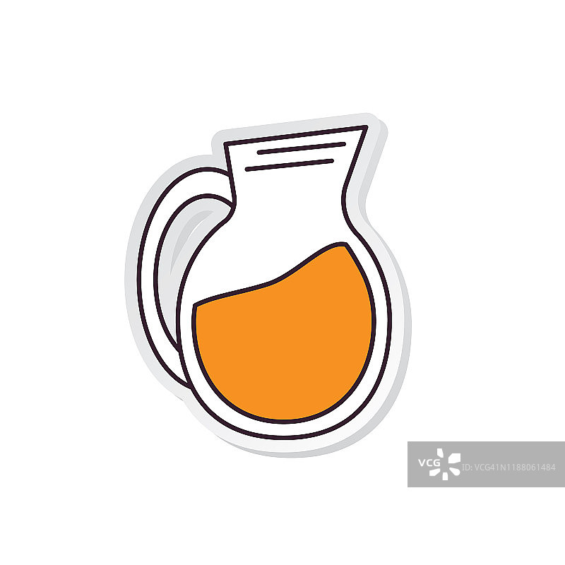 瘦线早餐图标贴纸-橙汁图片素材
