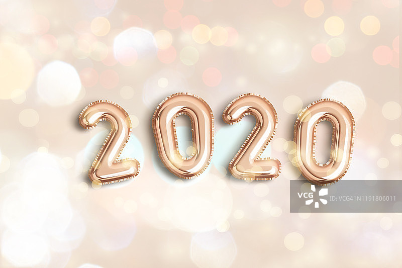 2020年新年快乐气球图片素材