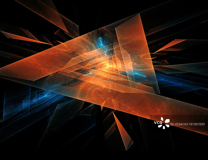 抽象橘子三角形几何分形形状技术背景图片素材