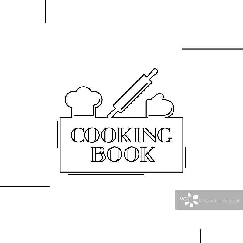 烹饪书封面设计。矢量插图。图片素材