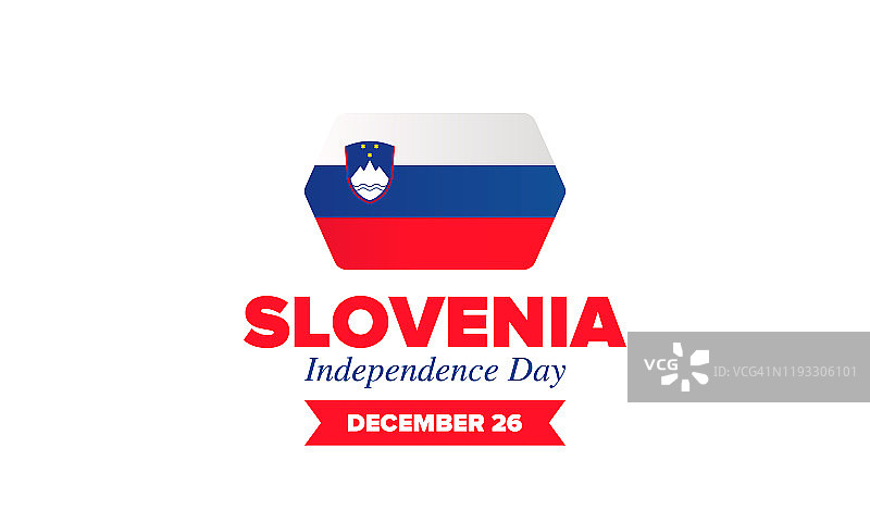 斯洛文尼亚的独立日。全国节日快乐，在每年的12月26日庆祝。斯洛文尼亚国旗。爱国主义的元素。海报、卡片、横幅和背景。矢量图图片素材