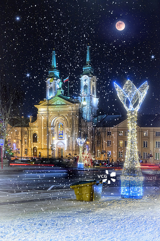 波兰华沙的圣诞节图片素材