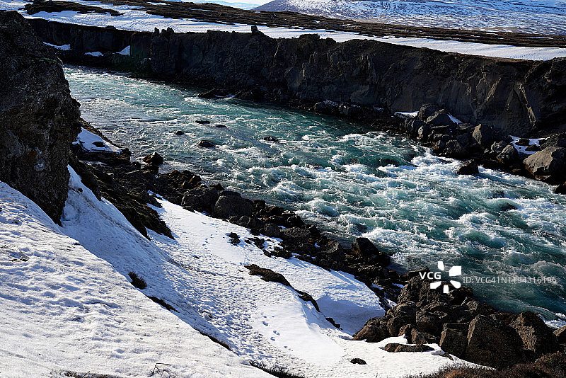 冰岛夏季令人惊叹的Godafoss瀑布景观。图片素材
