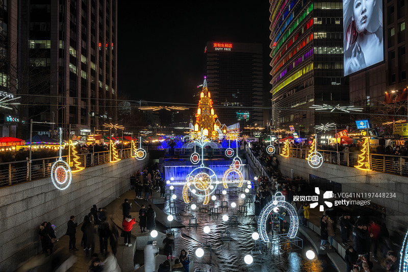 首尔清溪圣诞节图片素材