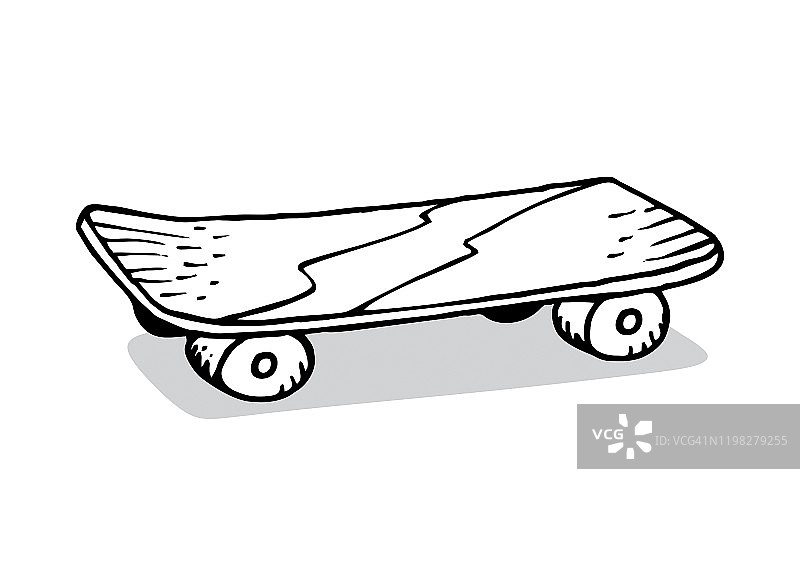 滑板手绘插图图片素材
