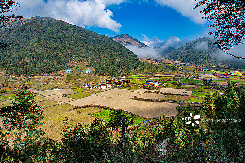 Phobjikha山谷,不丹图片素材