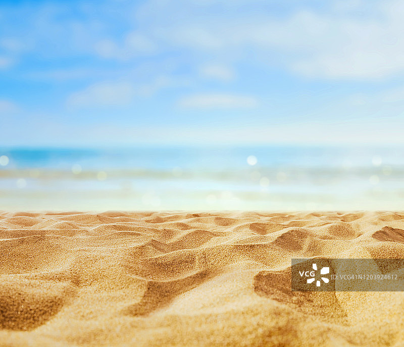 空旷的沙滩在夏季海前与拷贝空间图片素材
