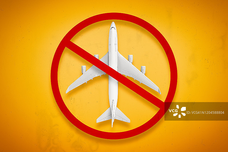 旅行禁令。禁止飞机和飞行禁令概念。图片素材