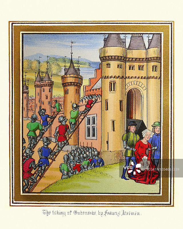 中世纪的围城战，弗朗西斯·阿特勒曼攻占了奥德纳德图片素材