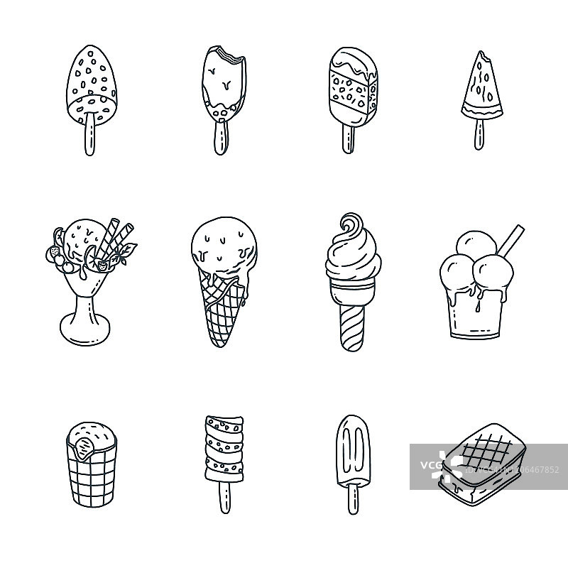 冰淇淋涂鸦套装图片素材