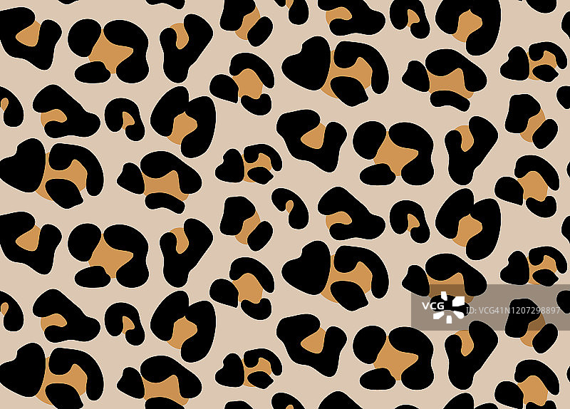 动物豹纹-无缝图案。图片素材