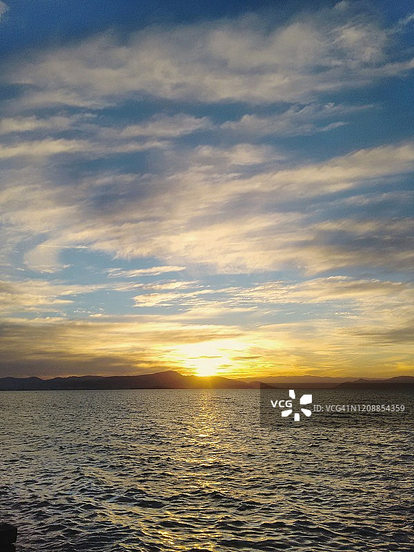 弗洛里亚诺波利斯北海的日落图片素材