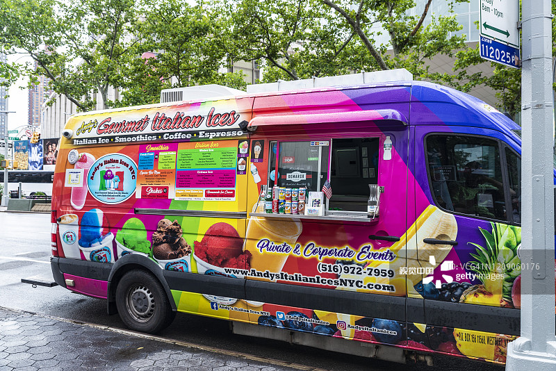美国纽约街头的冰淇淋车图片素材
