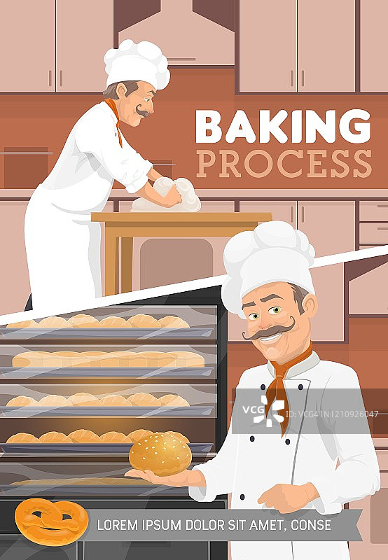 烘焙工艺，面包师烘焙面包和甜点图片素材