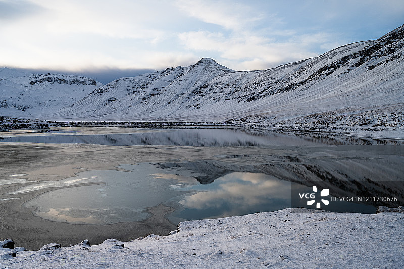 冰岛西部的贝塞克贾兰湖图片素材