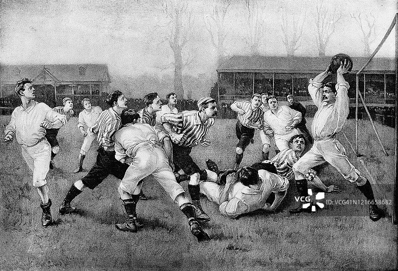 《足球比赛》威廉·海斯曼·欧维恩- 19世纪图片素材