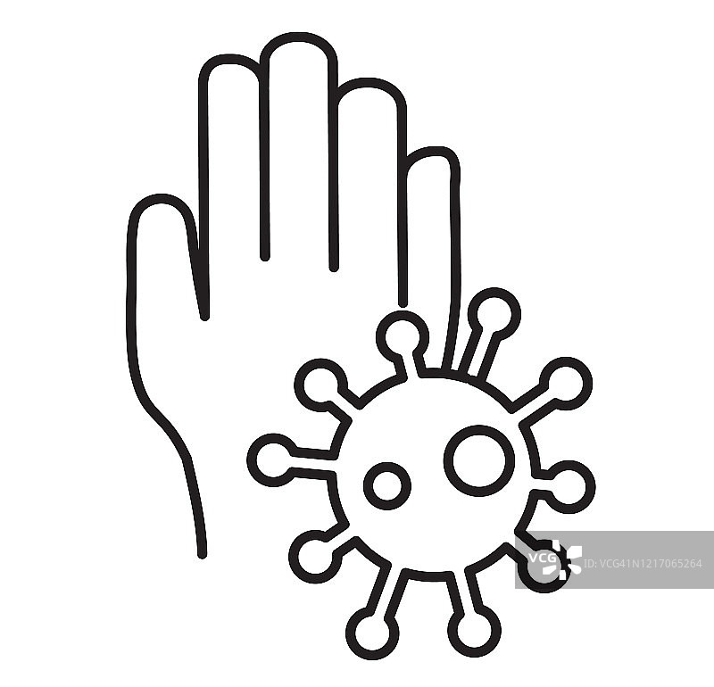 人们手上的感冒和流感病毒细菌图片素材