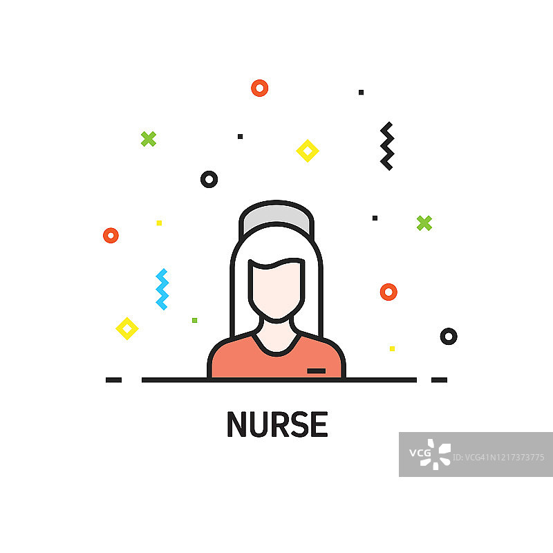 护士图标。医疗保健和医疗概念矢量插图图片素材