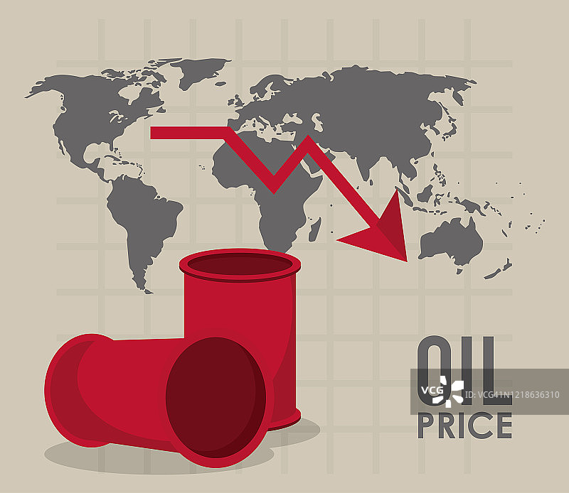 石油价格信息图表与桶和地球星球图片素材