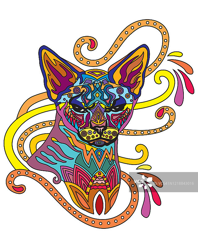 彩色装饰猫8图片素材