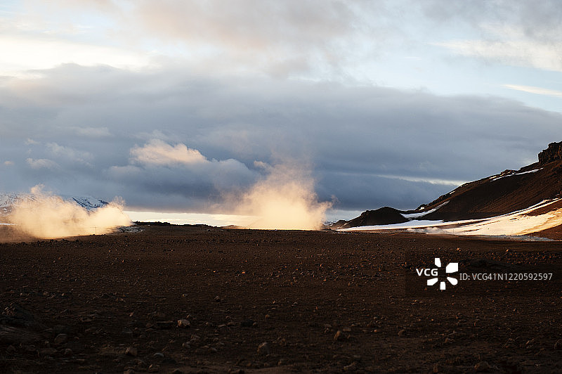 冰岛北部米湖 Hverir 的 Námafjall图片素材