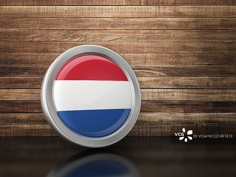 荷兰国旗图标- 3D渲染图片素材