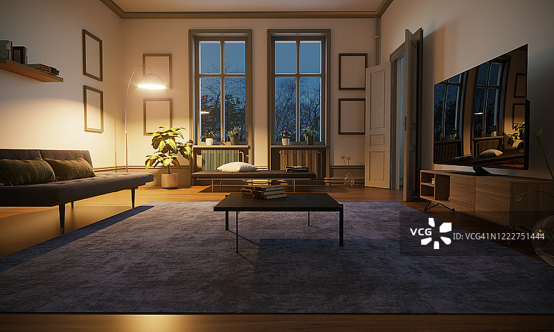斯堪的纳维亚风格的客厅室内图片素材