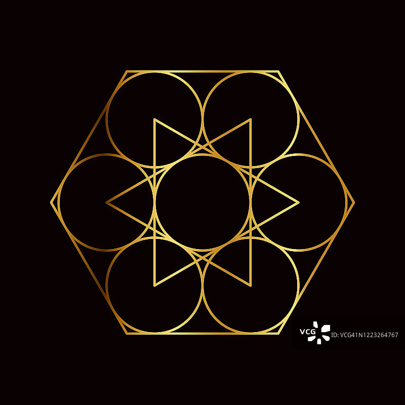 创世7天神圣几何学符号图片素材