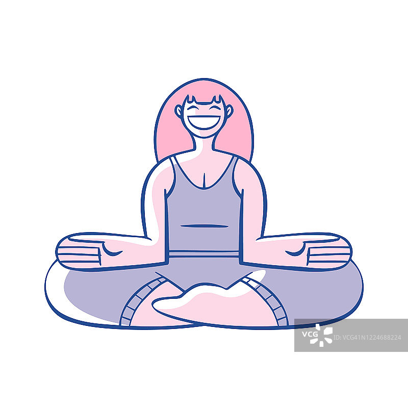 年轻的成年女子练习瑜伽插图图片素材