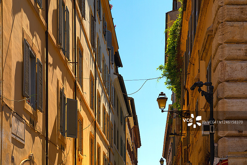 罗马，意大利-经典的街道老城图片素材