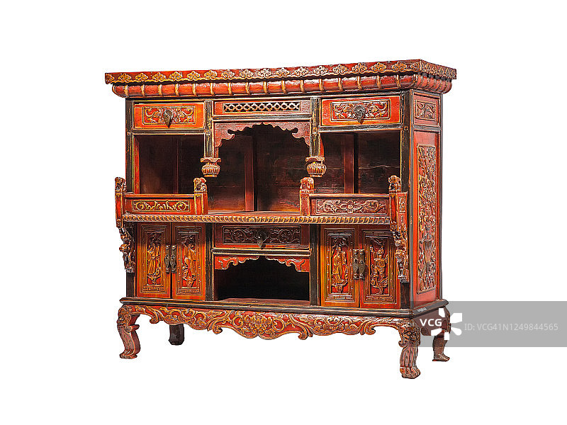 古老的中国古董木柜图片素材