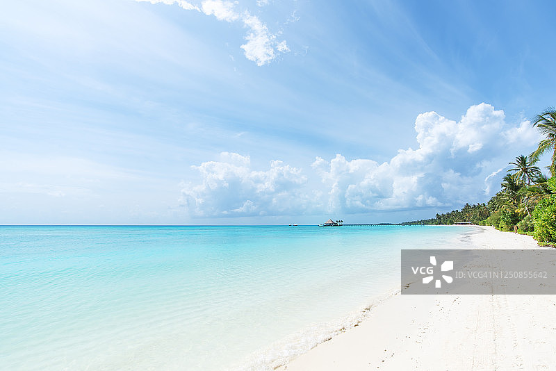 马尔代夫的热带天堂海滩图片素材
