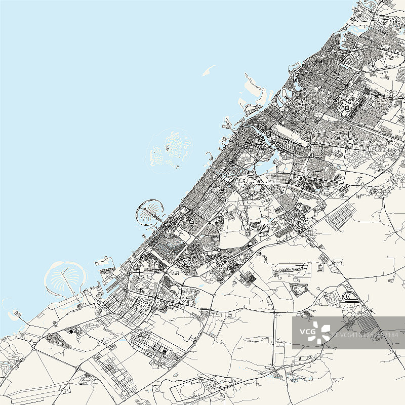 迪拜矢量地图图片素材