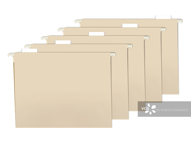 悬挂文件夹与塑料标签划分和索引标签插入文件组织，矢量插图。卡片索引目录图片素材